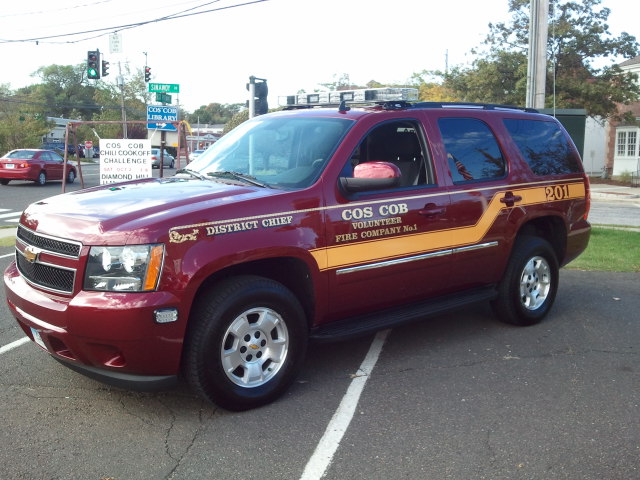 Car 201 is a 2012 Chevrolet Tahoe, driven by the District Chief.